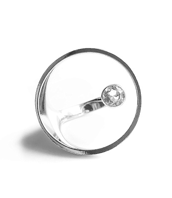 Серебряное кольцо круг с горным хрусталем