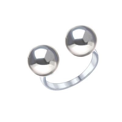 Серебряное кольцо "Два шара"