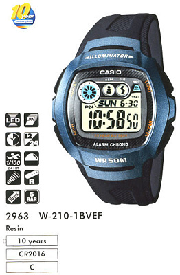 Часы CASIO W-210-1B