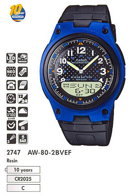 Часы CASIO AW-80-2B