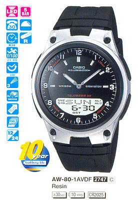 Часы CASIO AW-80-1A