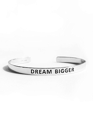 Серебряный каркасный браслет "DREAM BIGGER"