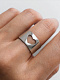 Широкое серебряное кольцо "Сердце"