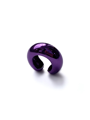 Серебряная серьга-кафф "bubble", как бублик purple