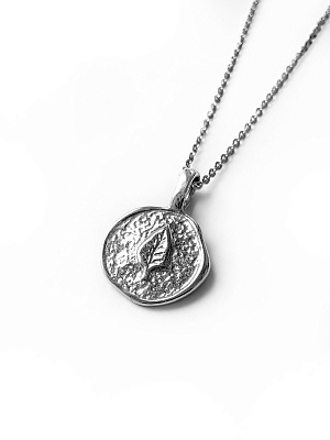 Серебряная подвеска-медальон "Nature", без цепочки