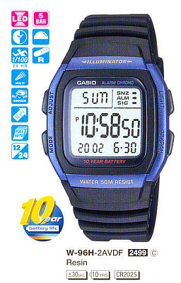 Часы CASIO W-96H-2A