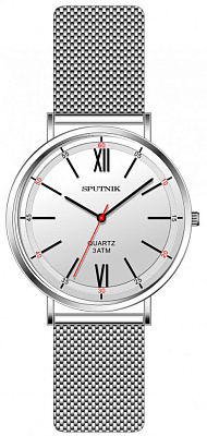 Часы Спутник М-997031-1(бел.,черн.оф.)