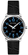Часы Спутник М-858222 Н -1 (черн,син.оф.)кож.рем