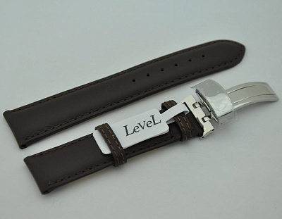 Ремешки LeVeL 1215.1.2.22 тёмно-коричневый белая клипса