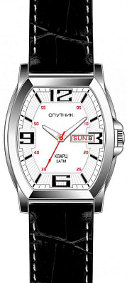 Часы Спутник М-400261-1 (бел.) дв. календ.кож.рем
