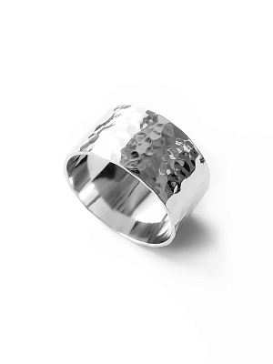 Серебряное битое широкое кольцо