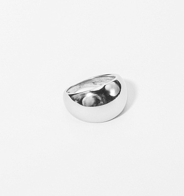 Серебряное дутое широкое кольцо
