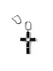 Серебряное колье-крест "Святая " с черным агатом