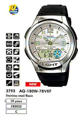 Часы CASIO AQ-180W-7B