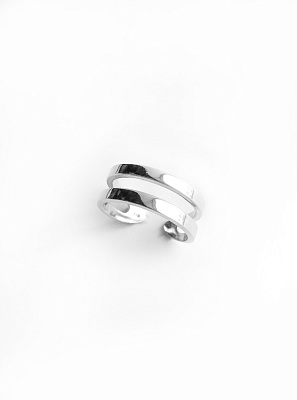 Серебряное двойное кольцо на верхнюю фалангу