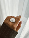 Серебряное битое кольцо круг 25 мм