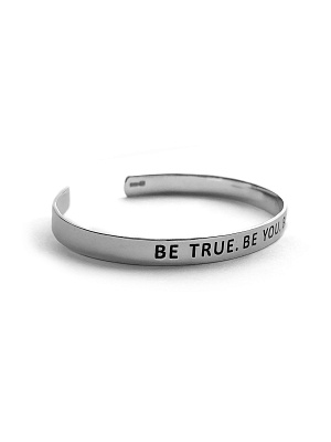 Серебряный каркасный браслет "BE TRUE.BE YOU.BE KIND"