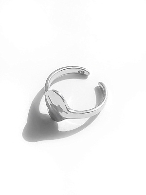 Серебряное битое кольцо "Печатка" на верхнюю фалангу