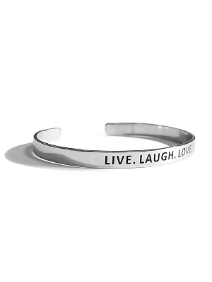 Серебряный каркасный браслет "LIVE.LAUGH.LOVE."