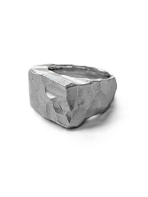 Серебряное кольцо прямоугольная грань большое