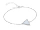Серебряный браслет "Треугольник" с белым мрамором