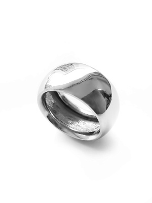Серебряное широкое дутое кольцо  "Bubble"
