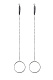 Длинные серебряные серьги на цепочке с кольцом (20 мм)