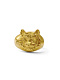 Серебряное кольцо-печатка "Крутой тигр" с позолотой