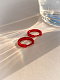 Серебряные серьги-кольца "Base", 15 мм red