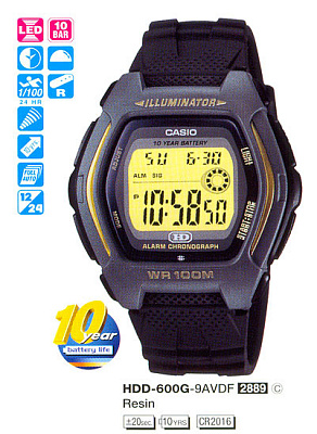 Часы CASIO HDD-600G-9A
