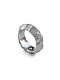 Серебряное кольцо бублик с гранью