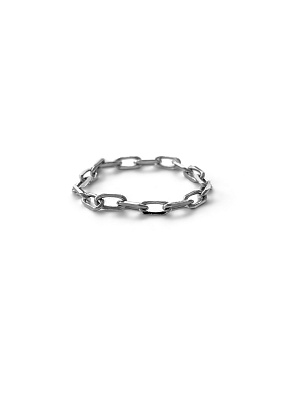 Серебряное кольцо-цепочка